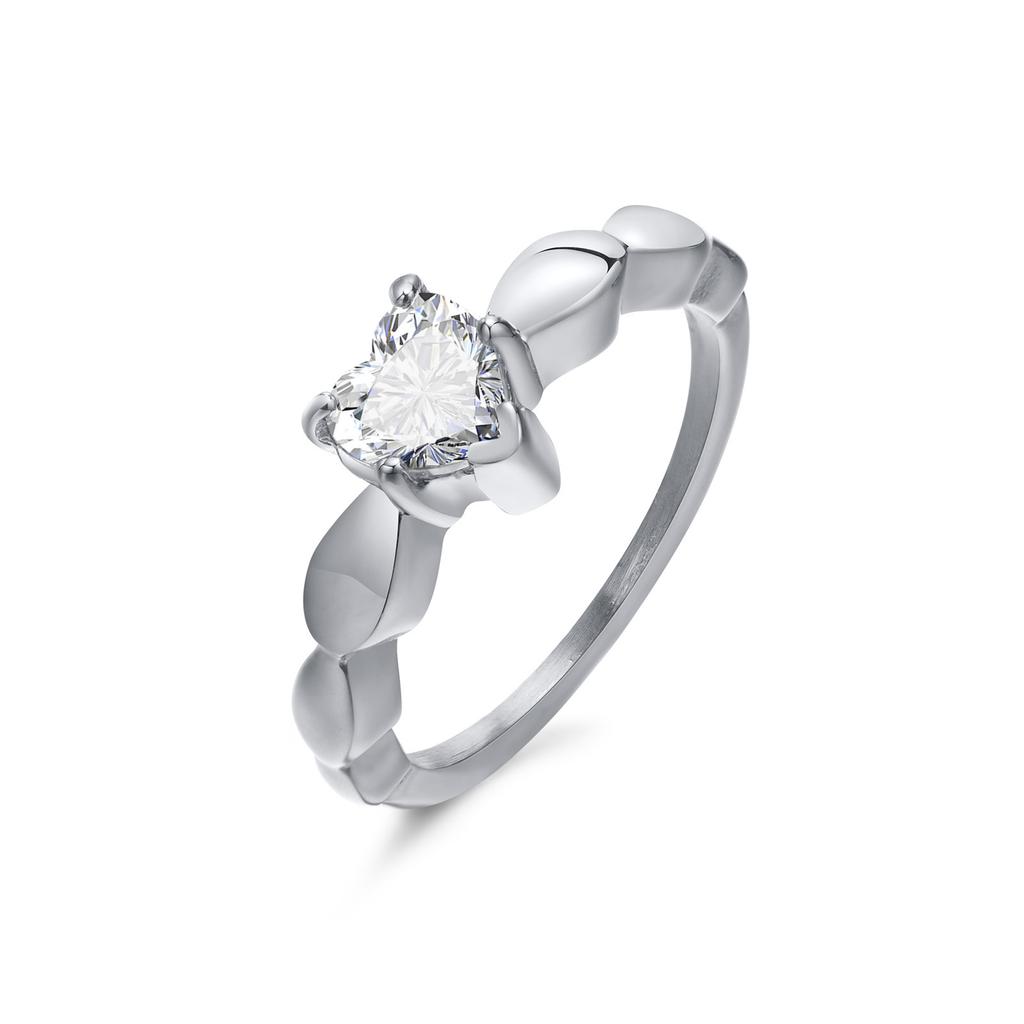 Vnox Romantic Heart CZ Stone Couple Wedding Rings for Women Men, Black Color Stainless Steel Bands Engagement Jewelry, Love Gift