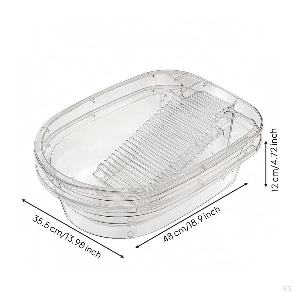Laundry Basin Thickened Washboard Ribbed Hand Wash Tub for Household Use White L
