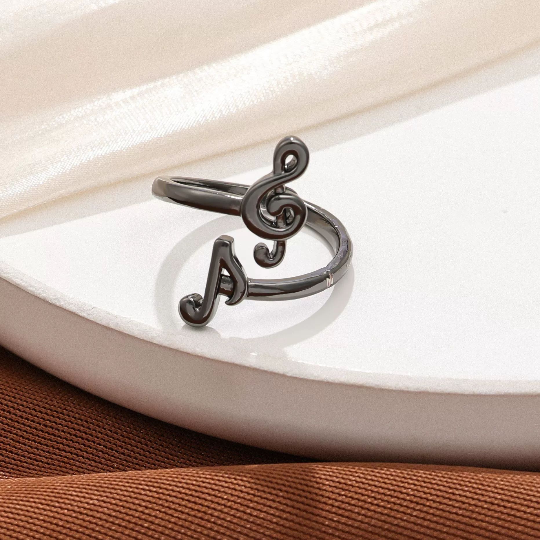 

Персонализированная модная универсальная нота нота для любителей музыки открывающееся регулируемое кольцо кольцо