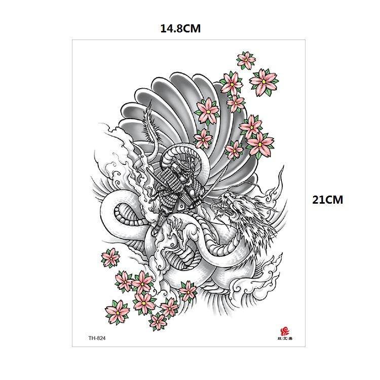 Vzor zvířete tygr vlk květina paže polovina paže vodní transfer vodotětná tetovací samolepka simulační tetování
