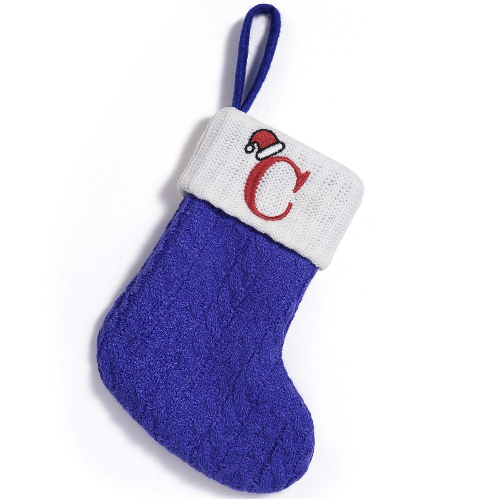 Large Capacity Christmas Alphabet Knitted Socks Thickened Candy Gift Bags  Xmas Gift