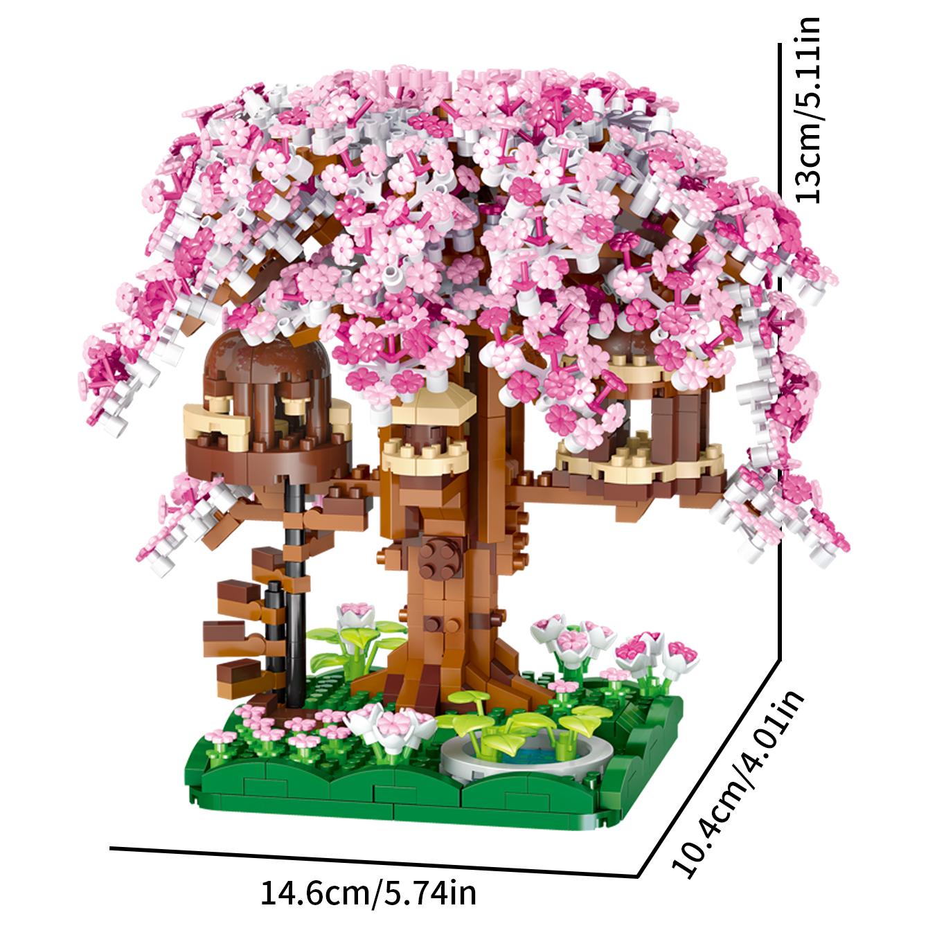 

Building block toy pink cherry blossom treehouse rainbow treehouse building block children s parent-child assembly toy