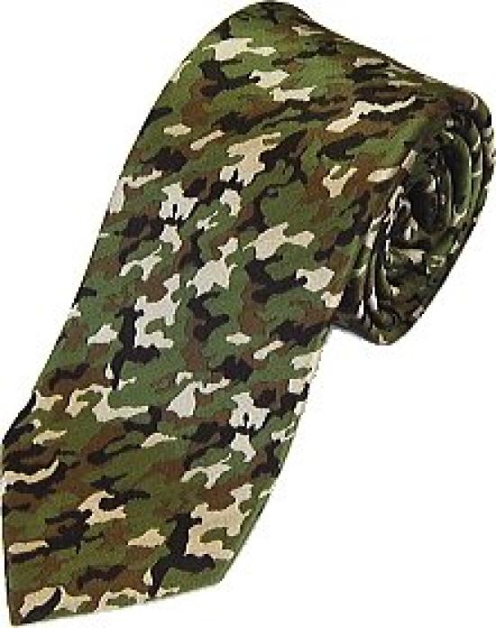 

Camouflage Silk 3 Kyoto Nishijin Made in Japan Khaki D+Arts Necktie, Sizes, Weave, (Narrow Tie, B)