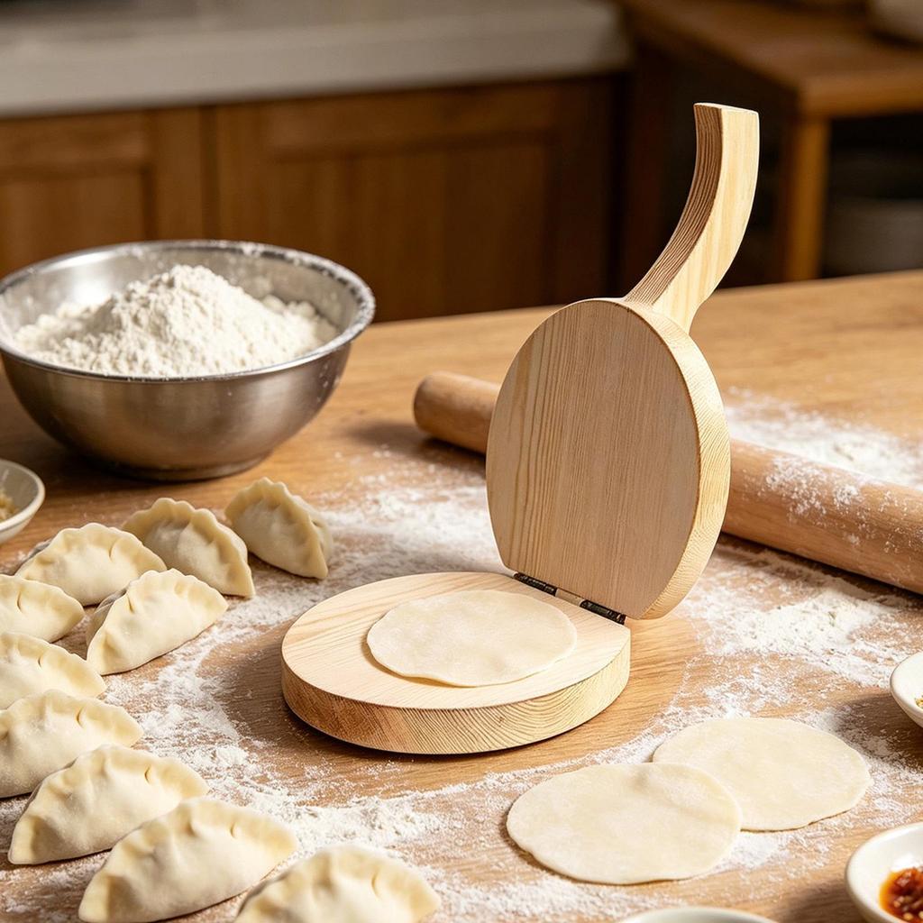 Dumpling Wrapper Maker Dumpling Skin Making Wood Pie Crust Press Household Dough Mold Dumpling Pressing Tool For Pie Dough