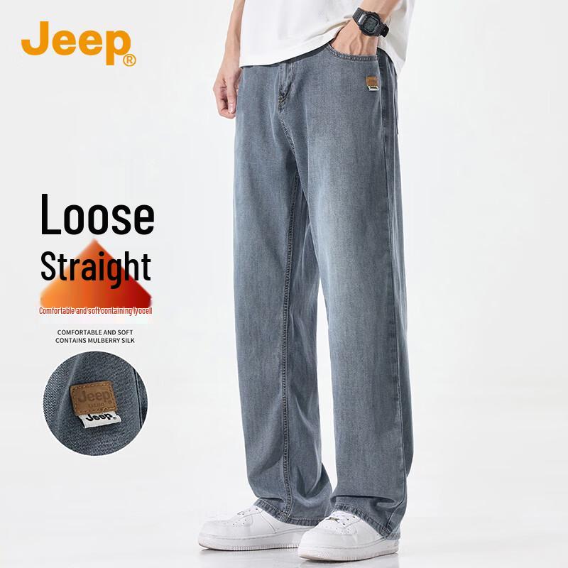 

Jeep Мужские джинсы из лиоцелла Tencel свободного прямого кроя L