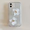 Chic White Flower Clear Phone Case For Iphone 14 12 11 13 Pro Max Xr X Xs Max 7 8 Plus Se 2020 Girs Fashion Cover