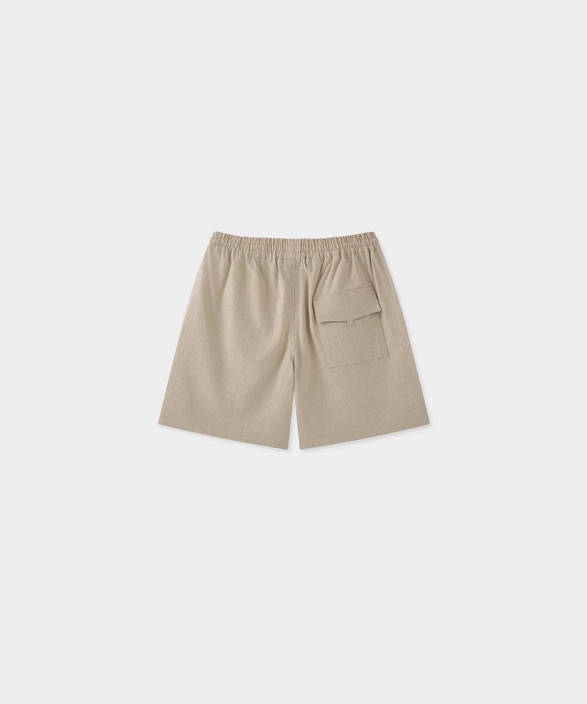 Jeilium Nicole Linen Drawstring Shorts Oatmeal