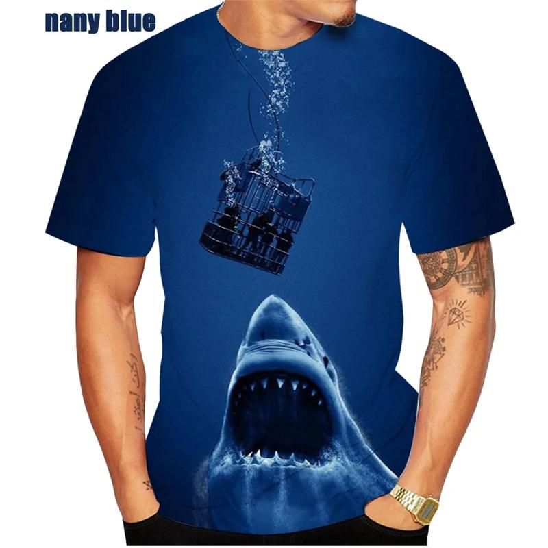 Horrible Shark T Shirt For Men Ocean Animal 3D Printed T-Shirts Summer Casual Fashion O-Neck