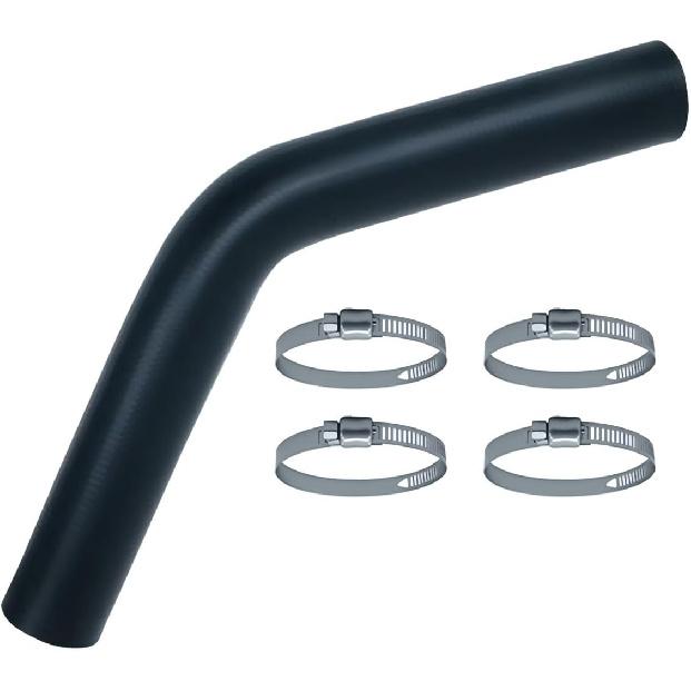 2" Gasoline Fuel Filler Neck Hose with 4 Clamps - 15 7/8" Length Gas Tank Hose Replacement (45 Degree)