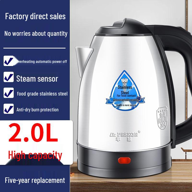 

Stainless Steel Electric Kettle and Water Boiler - Food Grade, Keep Warm, Fast Boil for Home and Commercial Use Large Capacity Electric Kettle, Great Price