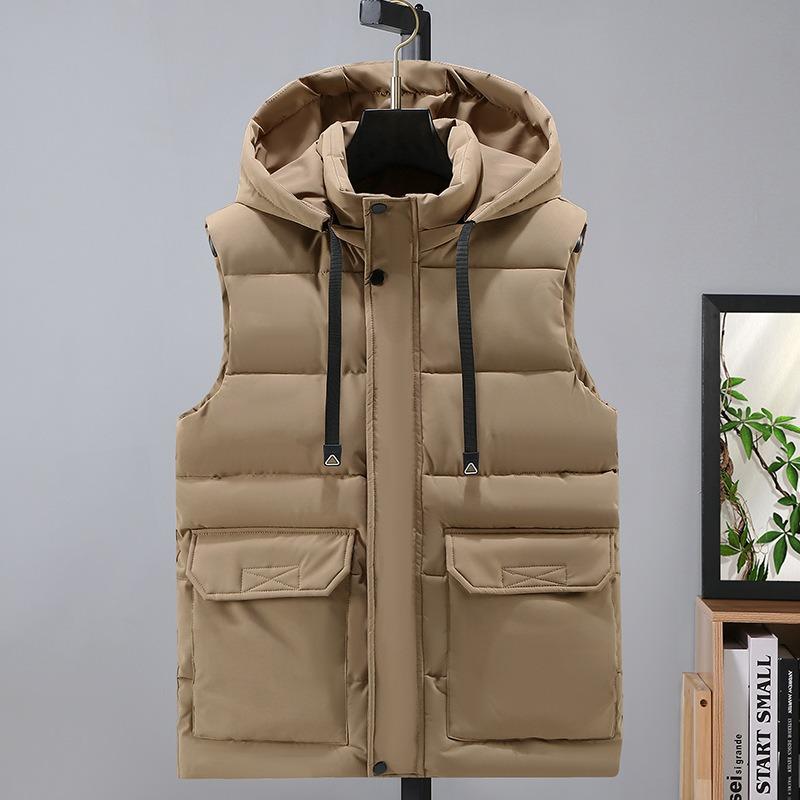 Vest Men's Autumn and Winter New Thermal Tooling Large Size Outer Wear Casual Cotton Vest Vest Vest Jacket