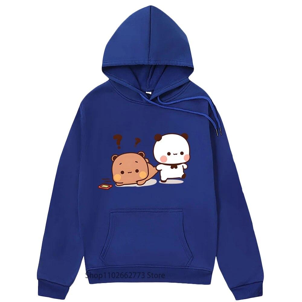 Panda Bär Grafik Hoodies Cartoon Bubu und Dudu Sweatshirt Mädchen Kawaii Print Pullover Frauen Casual Y2k Kleidung Streetwear Unisex