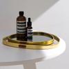 Nordic Oval Golden Mirror Plate Home Decoration Desktop Display Storage Tray Multilateral Geometric Tray Living Room Accessories