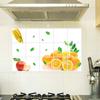 Oil-proof Kitchen Wall Sticker Orange Fruit Self-adhesive Waterproof Heat Resistant Bathroom Kitchen Wall Art Decal Decoration