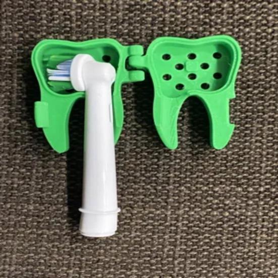 5Pcs Toothbrush Head Box Travel Toothbrush Head Case Tooth-Shaped Protective Box with Lid for Home