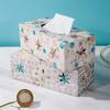 Nordic Colorful Tissue Box Handmade Mother-of-pearl Pumping Paper Home Living Room Coffee Table Storage Supplies