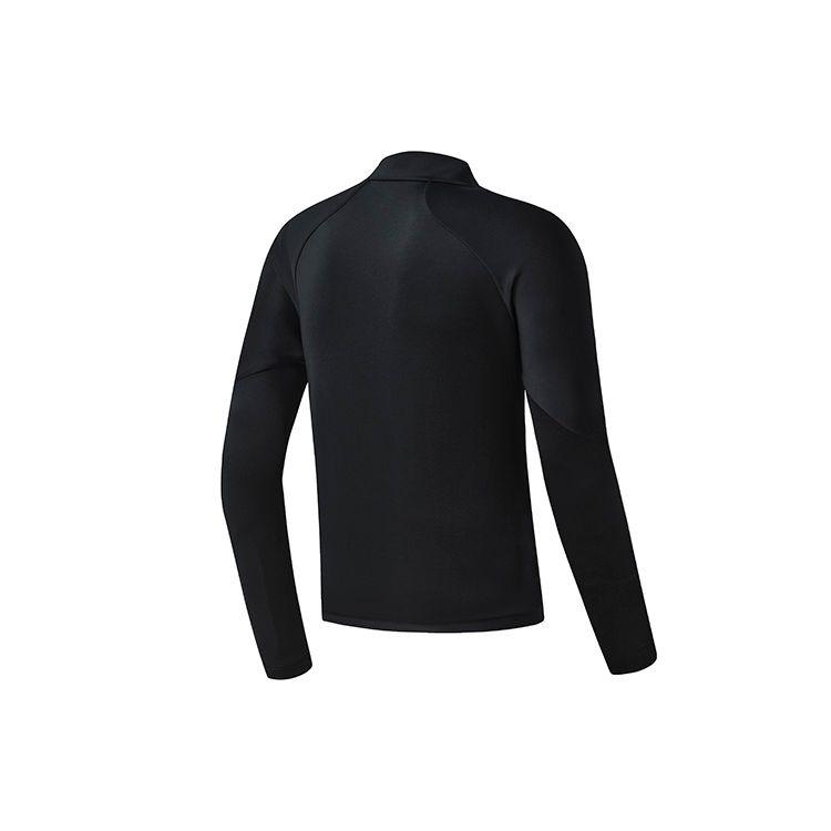 FILA Fitness Series Solid Color Logo Print Stand Collar Sports Jacket Men Jacket Deep-Black A11M311508F-BK