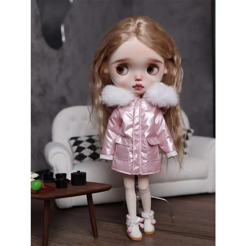 1/6 Blythe Doll Clothes Outfit Warm Cotton Coat Suit Winter Coat Down Jackets Doll Clothing Accessories