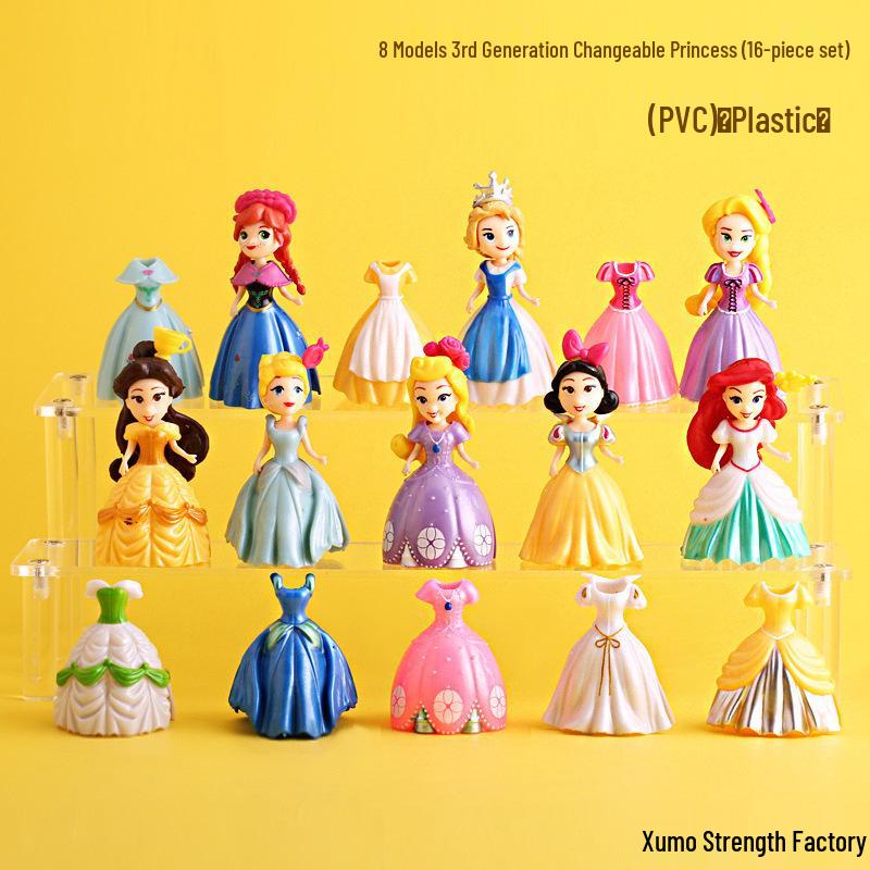 Princess Dress-Up Doll Set with Changeable Clothes, Frozen Theme, Perfect Birthday Gift for Little Girls