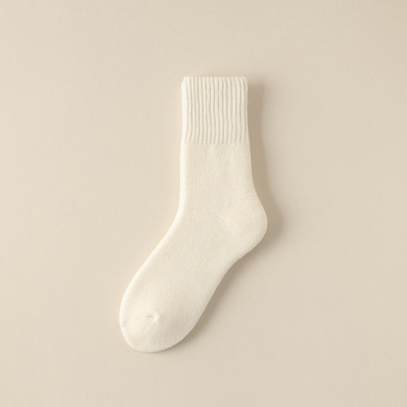 5 Pairs of Men's Winter Super Thick Velvet Anti Cold Warm Soft Waxy Loose Mouth Wool Ring Tube Socks