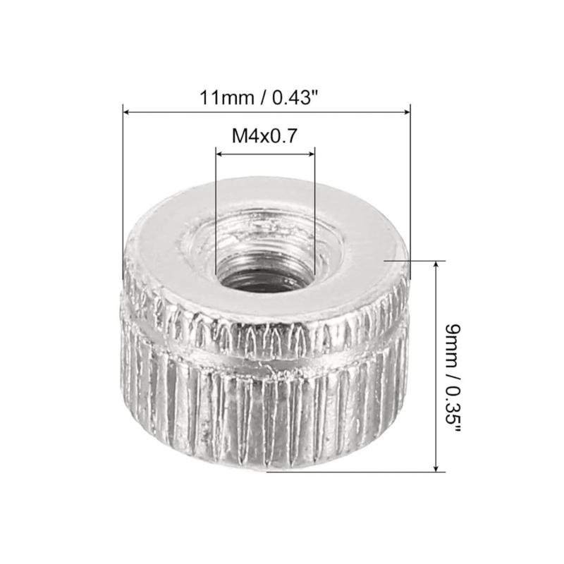 4mm Light Fixture Replacement Hardware, Screw Cap 10-Piece Knurled Female-Thread Fastener Pack for Ceiling and Wall Fixture Service