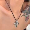 Diamond Studded Neckchain Fashionable Crucifix Pendant Necklaces Adjustable Collarbone Chain Cross Jewelry Ornament
