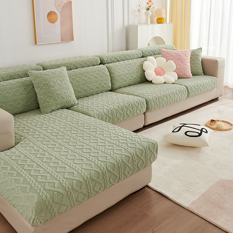 New Jacquard Sofa Cover Full Package Four Seasons Universal Set Winter Plush Sofa Cover Modern Thickening Warm Non-Slip Cushion