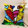 BBritto Art Design Abstract Cushion Cover Silky Short Plush Invisible Zipper Dustproof Sofa Pillow Case For Home Decor