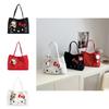 Hello Kitty Trendy Canvas Handbag With Durable Material And Double Shoulder Straps For Women