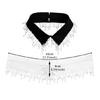 Elegant Pearls Beaded Bib Faux Collar Half Shirt for Women Lapel False Collar Detachable Collar Neckline Choker Necklace