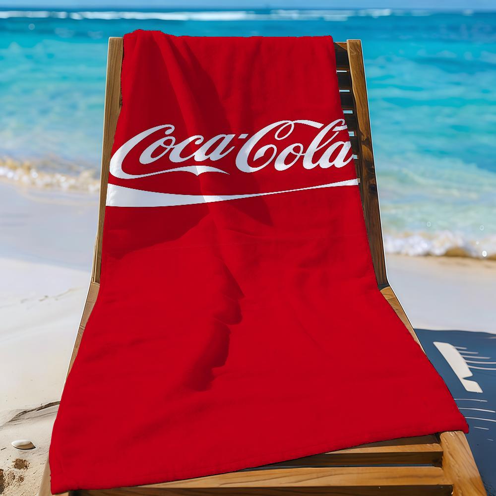 C-Coca C-Cola Fashion Logo Towel Sports Quick Dry Travel Camping Sandproof Soft Light Large Beach Towel