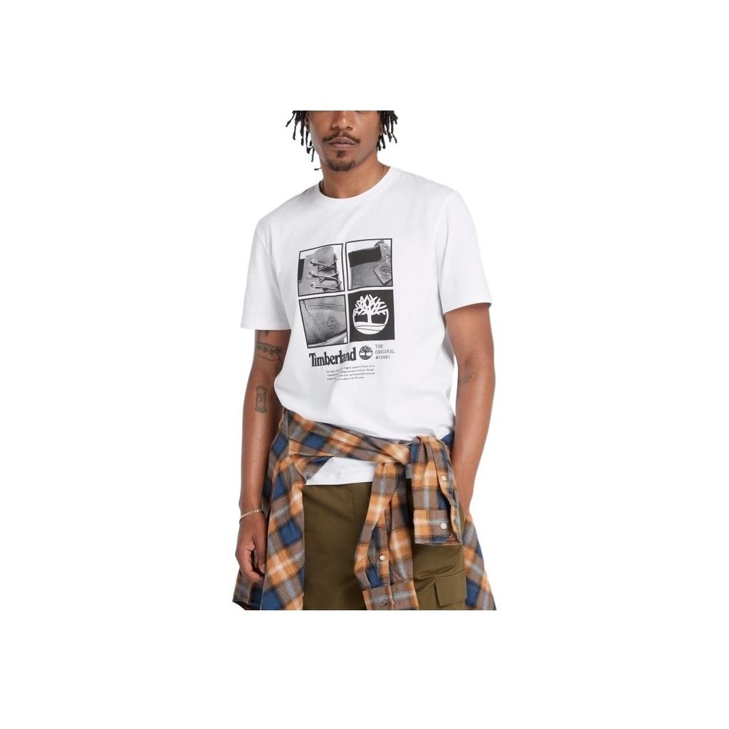 Timberland Sport Simple Comfortable Short Sleeve T-Shirt Unisex Tops White A29C5-100