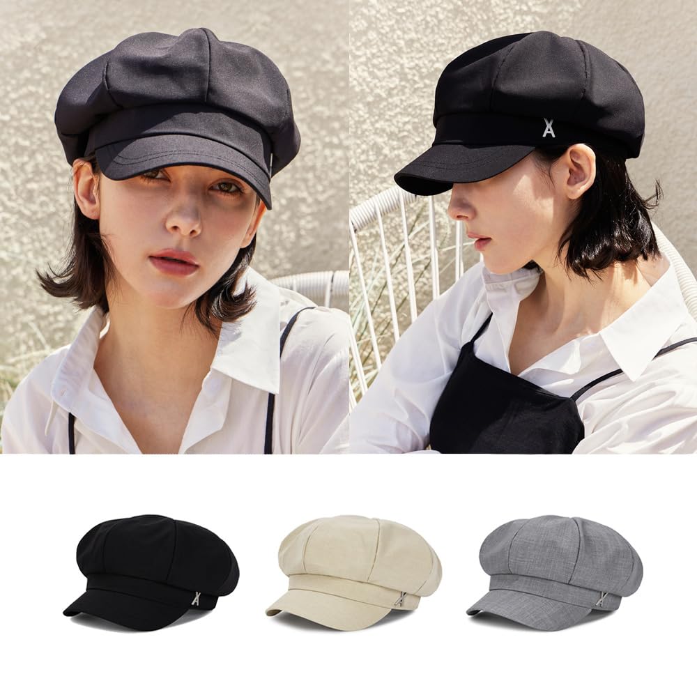 VA Stud Newsboy Cap Black
