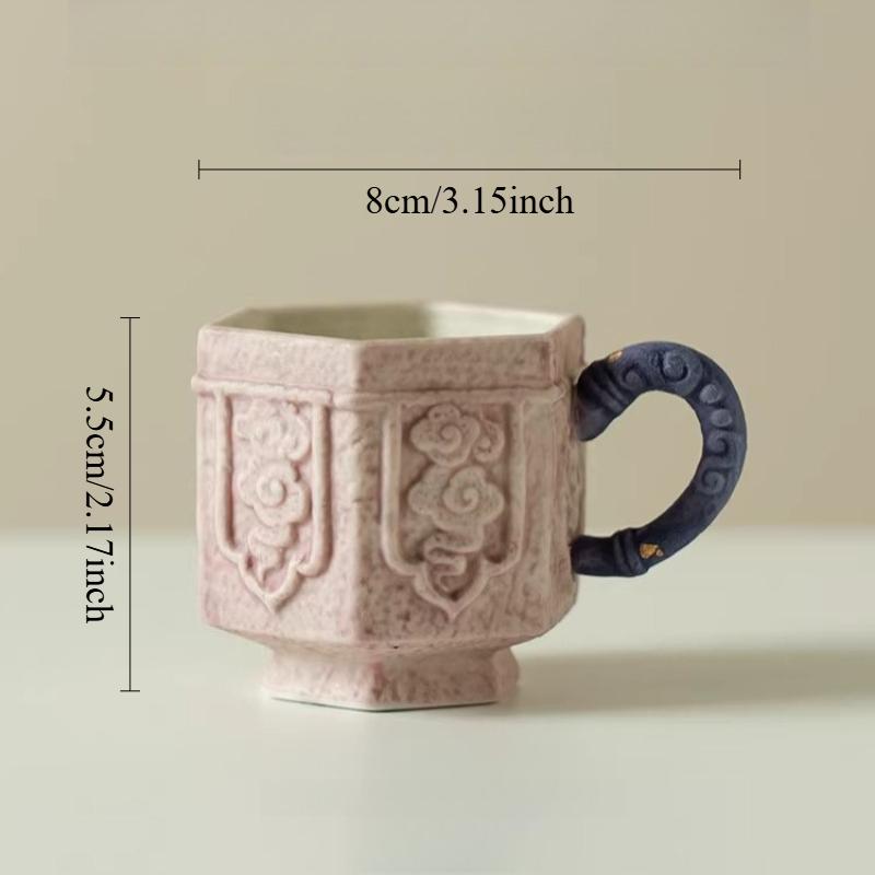 

Кружка для чая ceramic relief 90 мл, фиолетовая, с рисунком «Плывущее облако», с ручкой, в китайском стиле, для дегустации чая кунг-фу, домашний набор для чая 90ml фиолетовый