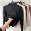 Autumn/winter Thickened Semi-turtleneck Pullover Women Sweater Fashion Loose Long Sleeve Casual Bottoming Shirt Solid Color Office Ladies Elegant Tops