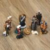 62KD 11pcs Mini Nativity Scene Figurine Set Holy Family Scene Resin Miniature Figurines Holiday Tabletop Decor for Christmas