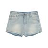 High Waist Distressed Denim Shorts - Women's Sexy Summer Hip-Hugging Petite Hot Pants