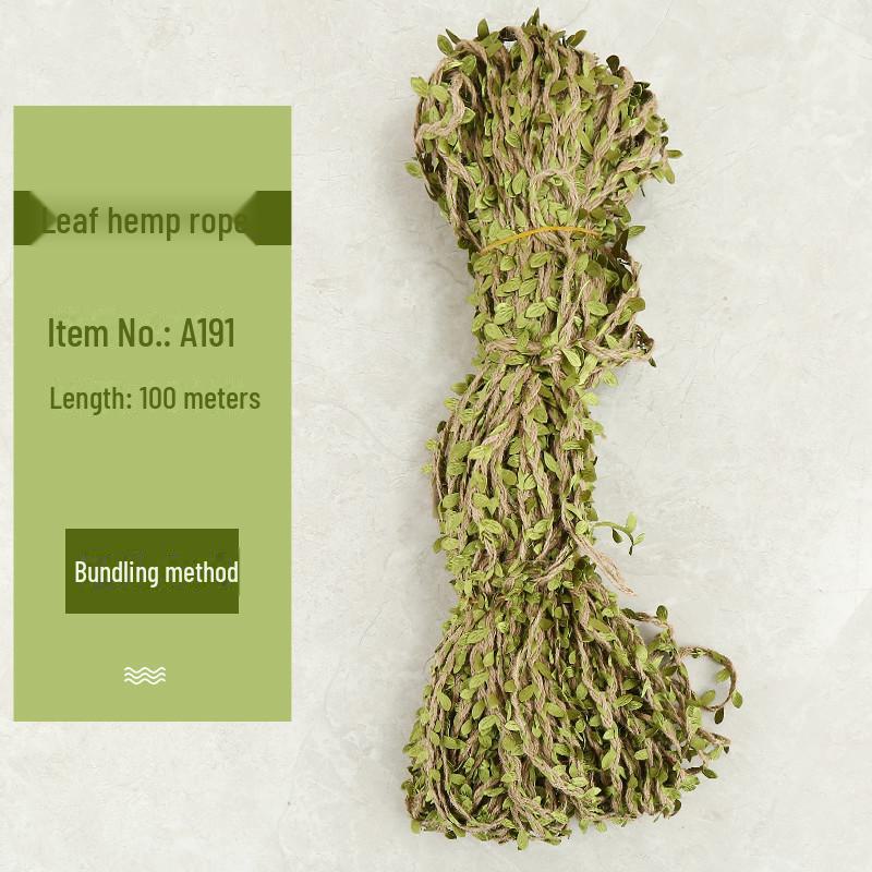 „5 mm Hanfseil mit gemischten Blättern – Forest Series Dekoratives DIY-Rattan“