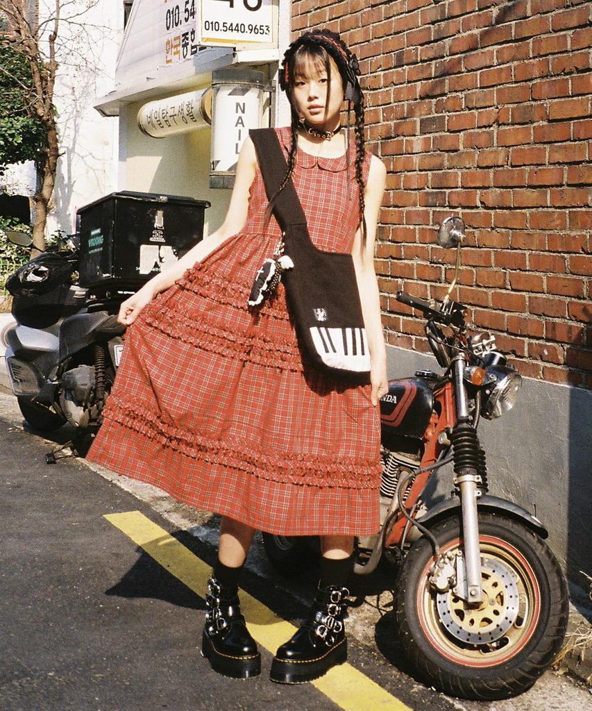 Keulleosseutyudio Tartan Check Frill Dress - Red