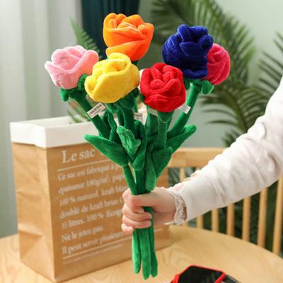 1 szt. Cartoon Rose Flower wypchana miękka pluszowa zabawka kreatywna klamra do zasłon dekoracja domu prezent na Boże Narodzenie Walentynki dla dziewczyny