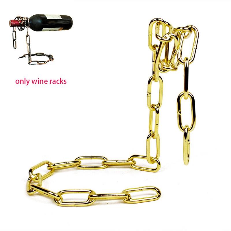 

Steel Link Floating Chain Wine Bottle Rack Holder Creative Wine Holder Bottle золотистый