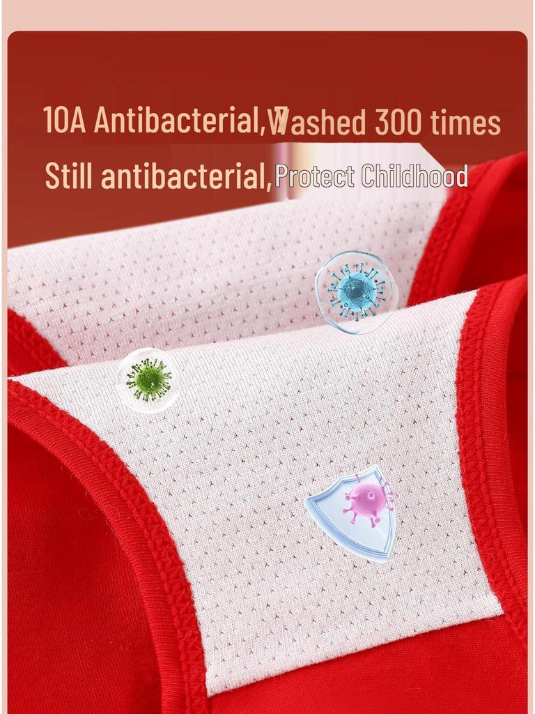 Girls' Year of the Horse Red Cotton Underwear – Comfortable, No-Pinch Fit