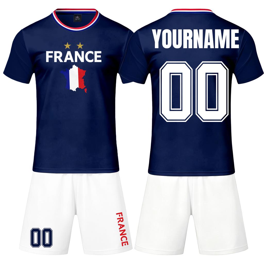 Adult and Kids Soccer Jersey Set Customizable Football Shirt and Shorts Lightweight Breathable Sportswear Suitable for Team Training and Matches