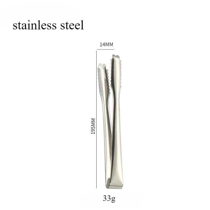 Nerezová ocel Kleště na led Cukrové kleště Hotelový bar Naběračka na ledové kostky Nástroj pro servírování kávy, čaje a jídla, Multifunkční kleště na jídlo 1 ks