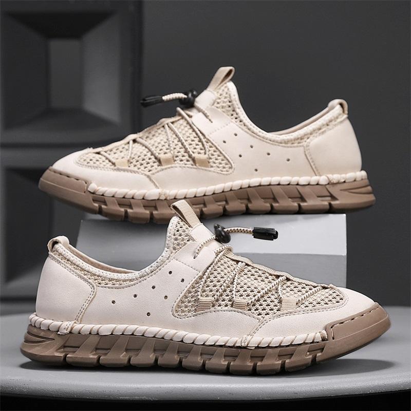 Fashion New Breathable Summer Mesh Shoes Outdoor Lace-up Sneakers Camping Shoe for Men Walking Multi-function Sports Footwear Trainers