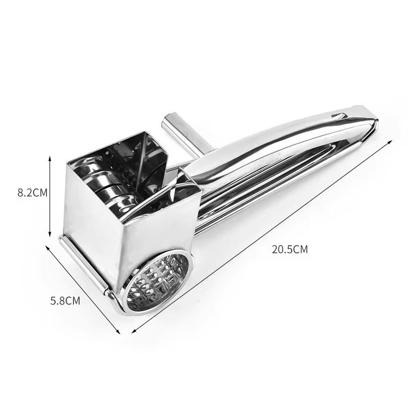 Hand-Cranked Cheese Grater with Four Stainless Steel Drums for Efficient Kitchen Slicing and Shredding