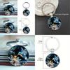 Modern Hummingbird Blossom Alloy Keyring With Glass Finish For Promotional Gifts And Party Favor Use
