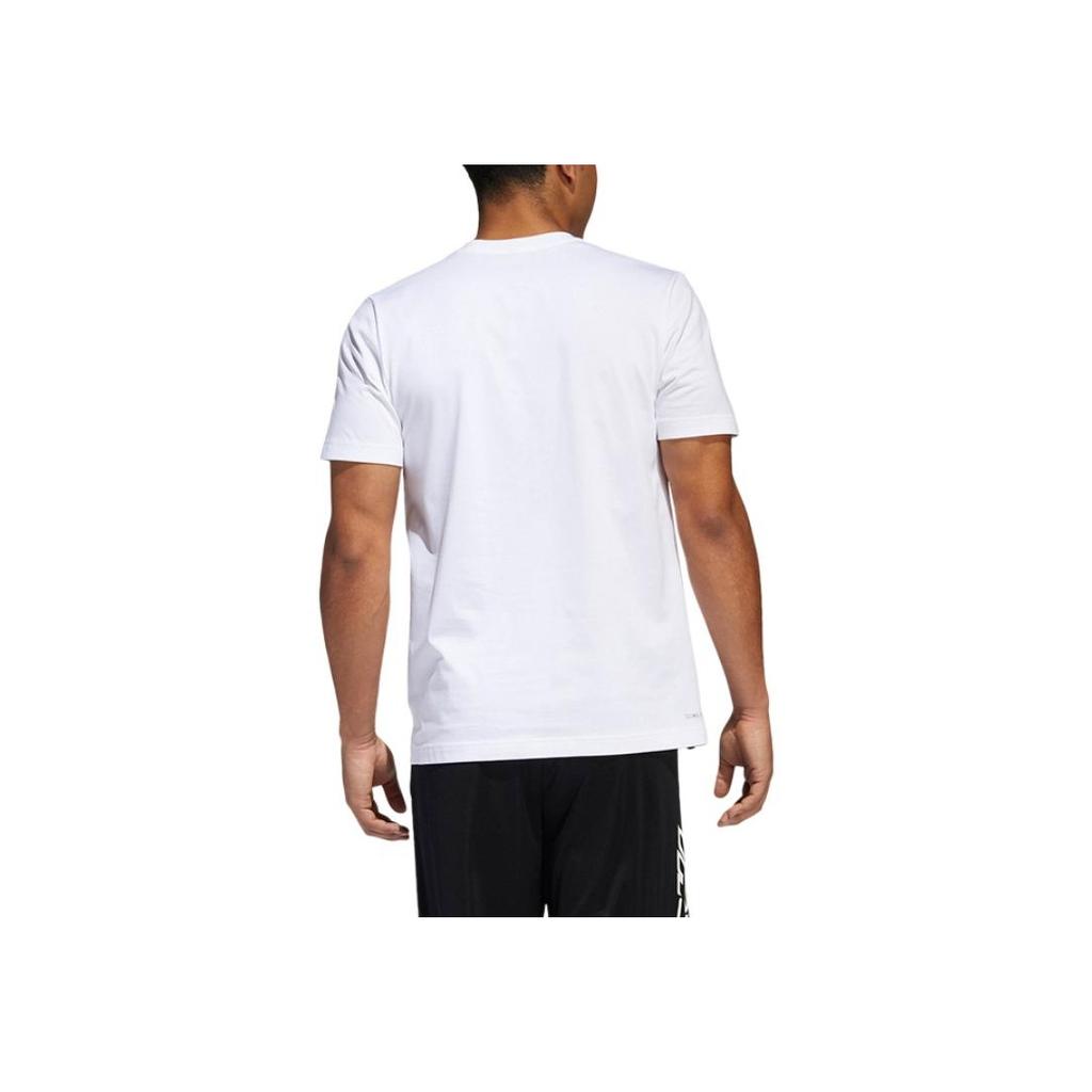 Adidas Dame Geek Up Round Neck Comfortable Short Sleeve T-Shirt Men Tops White DU6295