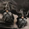 Exquisite Retro Gnome Sculpture Halloween Gothic Resin Figurine, Dark Faceless Wizard Doll for Hat with Stars Desk Shelf, Spooky Home Decor Ornament,