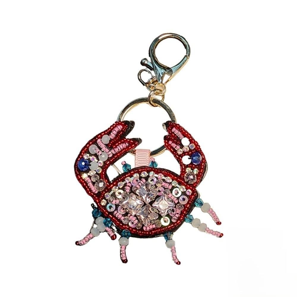 Hummerkralle Perlen Schlüsselanhänger Handgenäht Applikation Tasche Lanyard Schöner Taschenanhänger Dekoration für Taschenanhänger